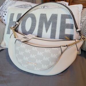 Michael Kors Hollis Leather Arm/Shoulder Bag With Detachable Monogram Pouch